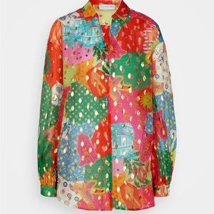Never Fully Dressed Bazaar oversized button down shirt size 12